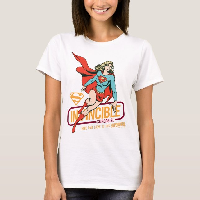 Unübertreffliche Supergirl Retro Grafik T-Shirt (Vorderseite)