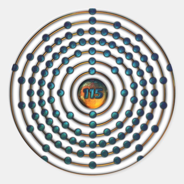 Ununpentium Molecule Runder Aufkleber (Vorderseite)