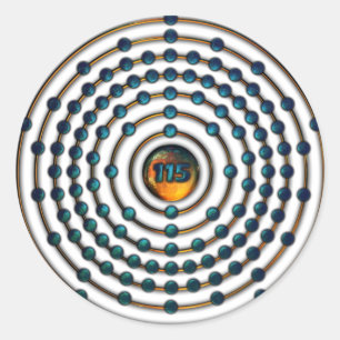 Ununpentium Molekül-T - Shirt Runder Aufkleber