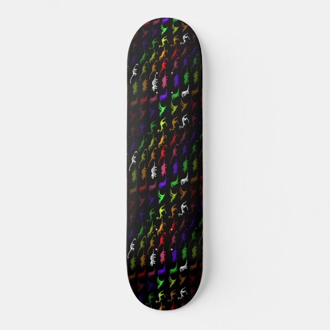 Unusual cool Rainbow Colorful Cute Dinosaur Skateboard (Vorderseite)