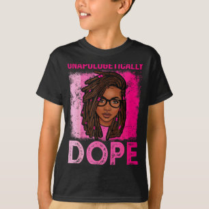 Unverblümt afro Frau Dreadlocks Haar schwarz T-Shirt