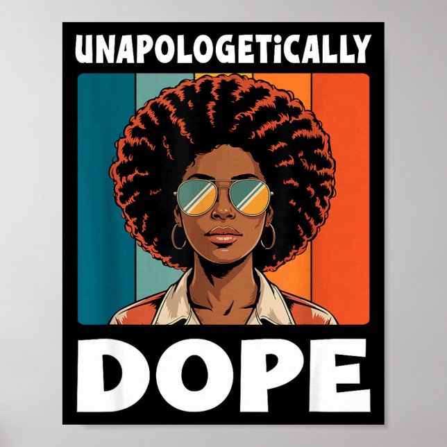 Unverblümt Afro Frau Retro-Farben  Poster (Vorne)