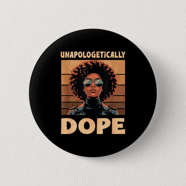 Unverblümt Afro Frau Vintage 70er  Button (Vorderseite)