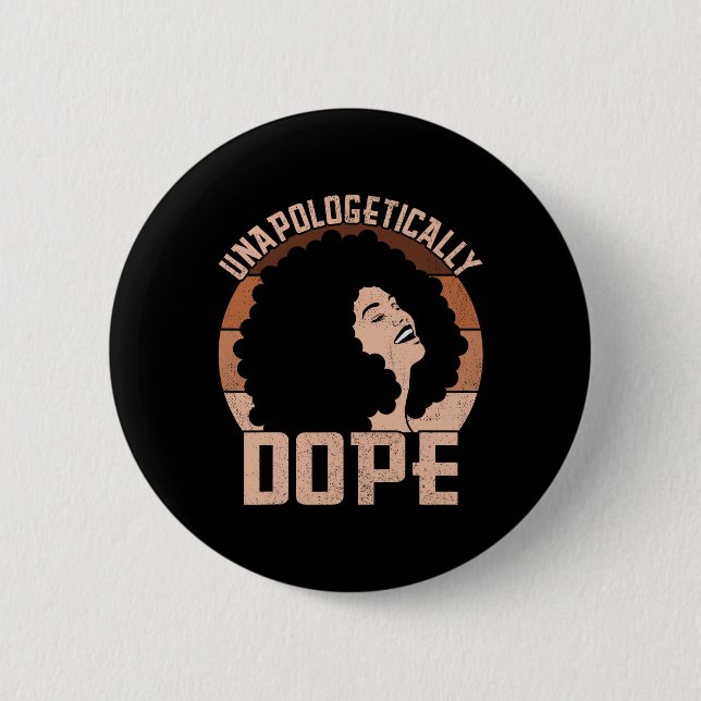 Unverblümt Drogen Afro Lady Schwarzer Stolz Melani Button (Vorderseite)