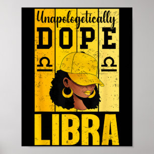 Unverblümt Libra Schwarze Frau Cap Zodiac Poster