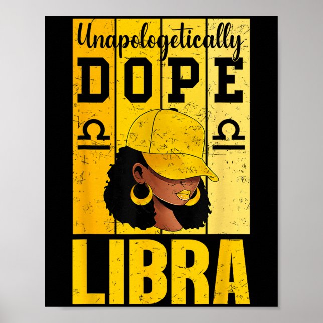 Unverblümt Libra Schwarze Frau Cap Zodiac Poster (Vorne)
