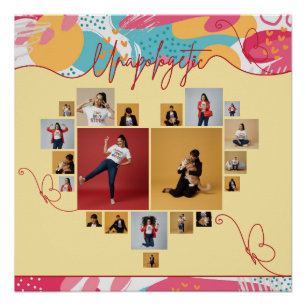 Unverblümte Personalisierte Weibliche Fotocollage Poster