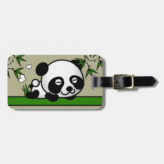 Unverdächtiger Panda Gepäckanhänger (Vorderseite horizontal)