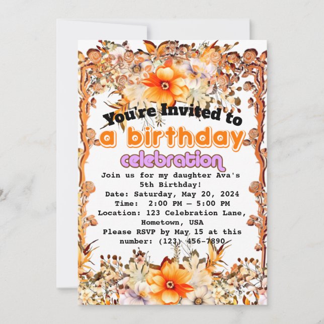 Unvergessliche Freude: Geburtstagskarten für Kinde Einladung (Vorderseite)