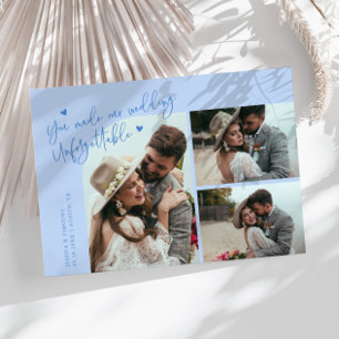 Unvergessliche Hochzeit Eisblau Multi-Foto Dankeskarte