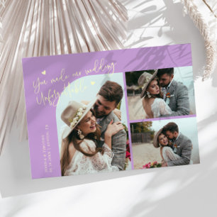 Unvergessliche Hochzeit Zitronen-Wisteria Multi-Fo Dankeskarte