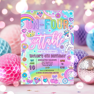 Unvergessliche Prinzessin Märchen 4. Geburtstag Einladung