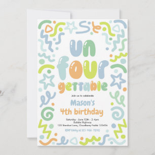 Unvergesslicher Luftballon mit Konfetti zum 4. Geb Einladung