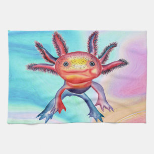 Unverschämte Axolotlentwurfsküche/Handtuch Küchentuch