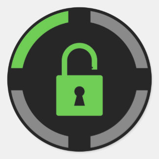 Unverschlossene Errungenschaft Runder Aufkleber