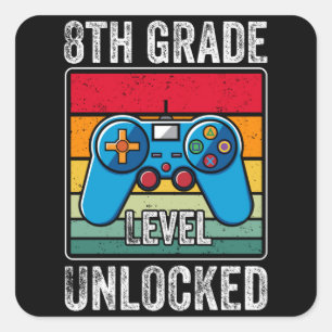 Unverschlossene Kinder der achten Klasse zurück zu Quadratischer Aufkleber