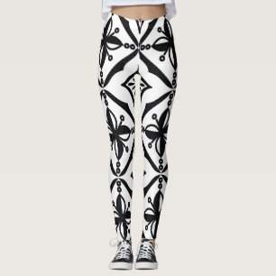 Unverwechselbarer indonesischer Batik: Vintage-Mot Leggings