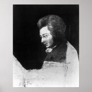 Unvollendetes Portrait von Wolfgang Amadeus Mozart Poster