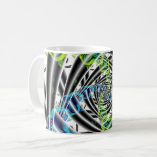 unvollständig Art Wrap des blauen und grünen Fra Kaffeetasse