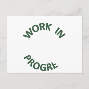 Unvollständige Arbeit in Arbeit Postkarte