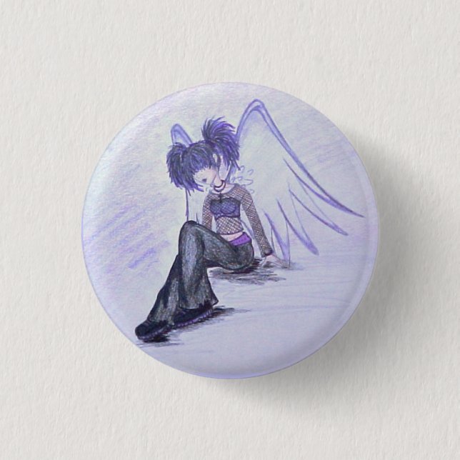"Unvollständiger Engels-" (lila) Knopf Button (Vorderseite)