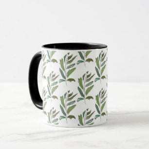 Unvorsichtiger Zweig in Pastellfarben auf Weiß. Tasse