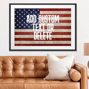 Unwetterte, beängstigende amerikanische Flagge Poster