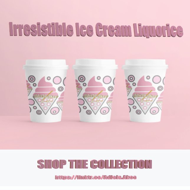 Unwiderstehliche Papiersorten aus Eiscreme Pappbecher (Irresistible IceCream Liquorice Paper Cups by Poet Adiela Akoo. Love it? GET it! Shop the collection)