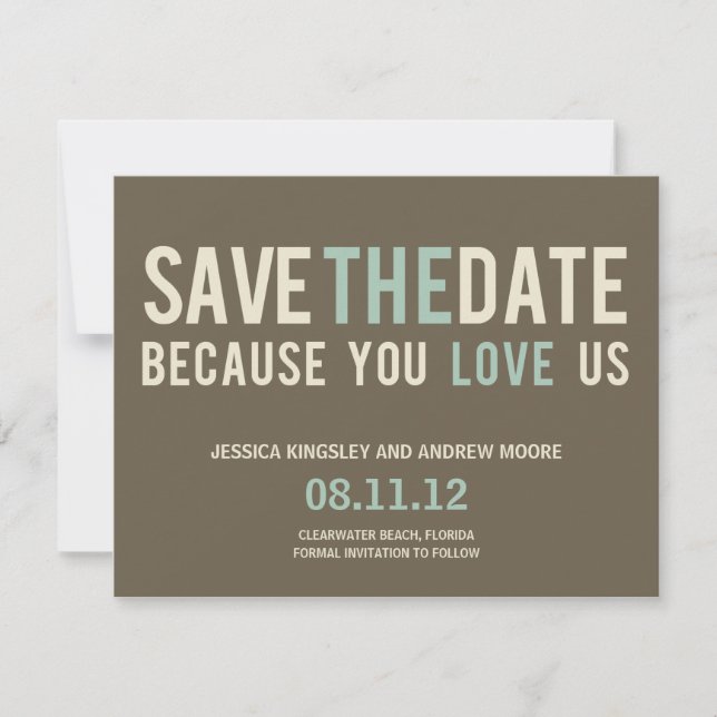 Unwiderstehliche Save the Date-Karte - Grau Save The Date (Vorderseite)