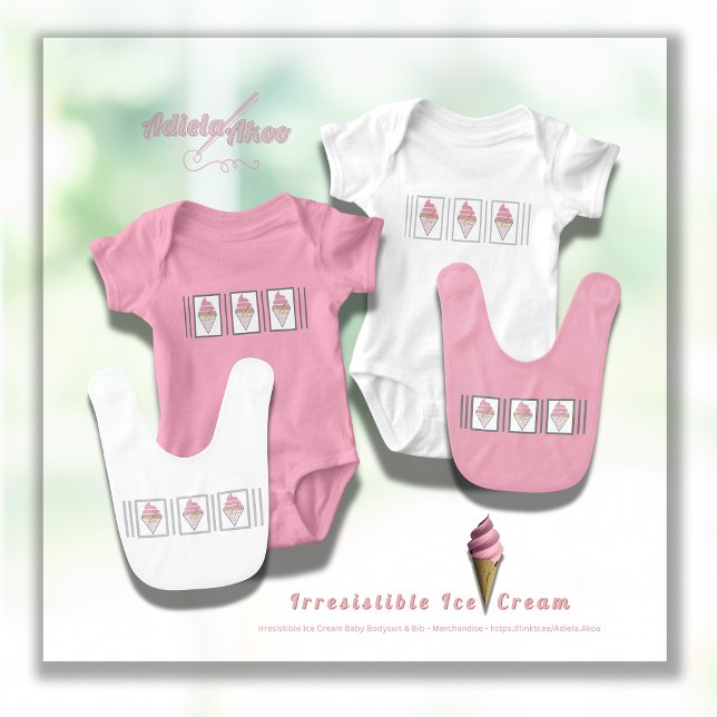 Unwiderstehlicher Eiscreme Bodysuit von Adiela Ako Baby Strampler (Irresistible IceCream Baby Bodysuits n Bibs by Poet Adiela Akoo. SHOP MY STORE NOW 4 fab baby finds!)
