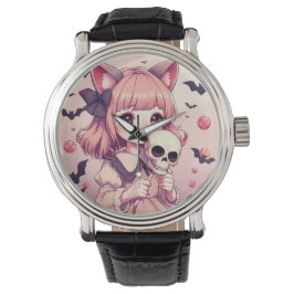 Unwiderstehliches Halloween-Mädchen | Horror Kawai Armbanduhr