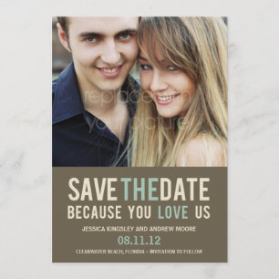 Unwiderstehliches Request Foto - Grau Save The Date