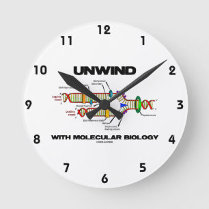 Unwind With Molecular Biology (DNA Replication) Runde Wanduhr