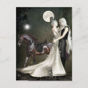 Unwissende Liebe tanzen Ghost Couple Halloween Postkarte