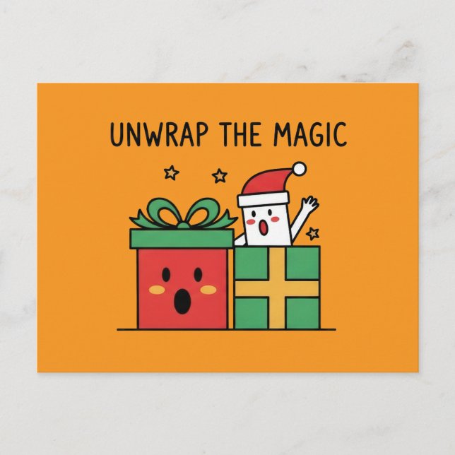 Unwrap the Magic Christmas Postkarte (Vorderseite)
