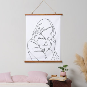 Unzerbrechliche Anleihe - Kunst der Mutter und der Wandteppich Mit Holzrahmen