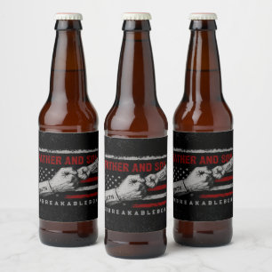 Unzerbrechliche Vater-Sohn-Bindung Vatertagsgesche Bierflaschenetikett