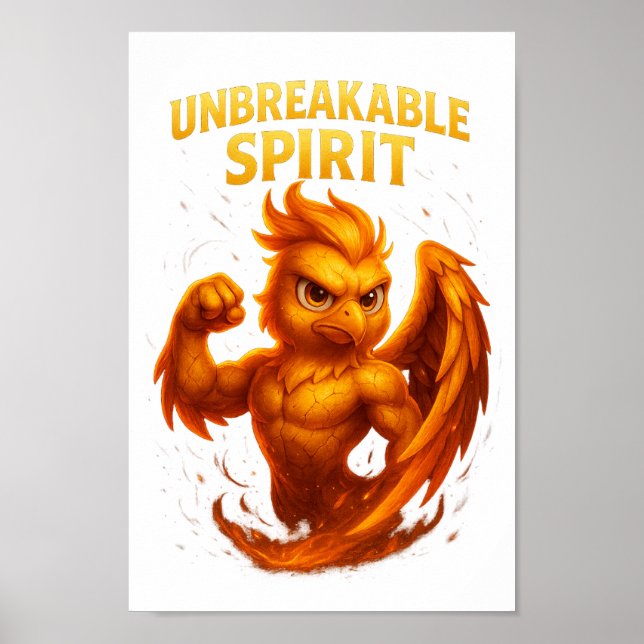 Unzerbrechlicher Geist - Fiery Phoenix Cartoon DRU Poster (Vorne)