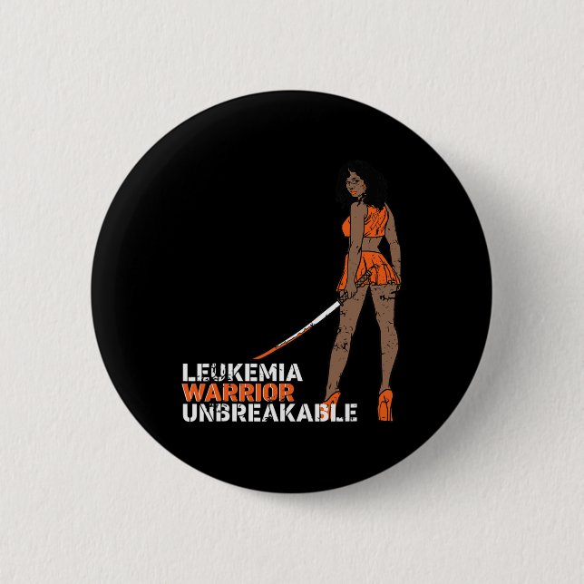 Unzerbrechlicher Leukämie-Krieger Blutkrebs-Bewuss Button (Vorderseite)