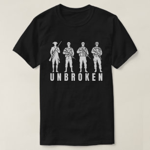 Unzerbrochene amerikanische Soldaten-Silhouette T-Shirt