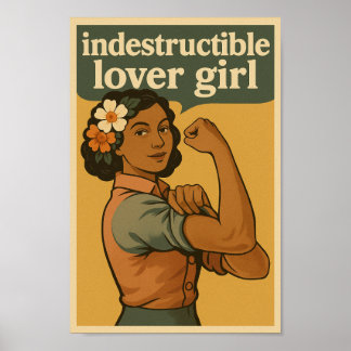Unzerstörbares Lovergirl Poster im Vintage-Stil