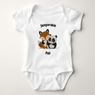 Unzertrennliche Freunde Fuchs & Panda - Süße Tierf Baby Strampler