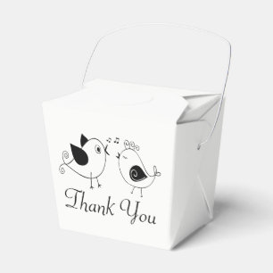 Unzertrennliche Vögel Danke Hochzeit Schwarz Weiß Geschenkschachtel