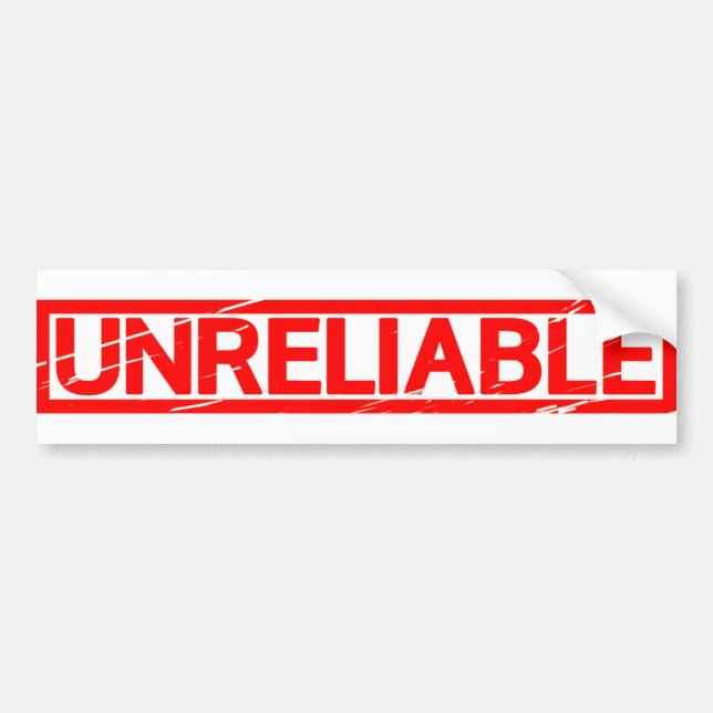 Unzuverlässige Briefmarke Autoaufkleber (Vorne)