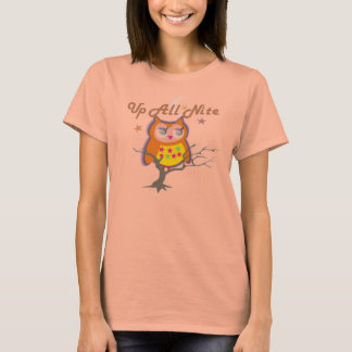 Up All Nite Owl Ladys Tee Shirt