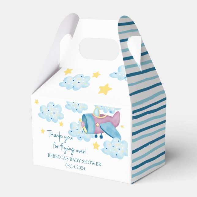 "Up and Away Lila Blue Airplane Fee Box" Geschenkschachtel (Vorderseite)