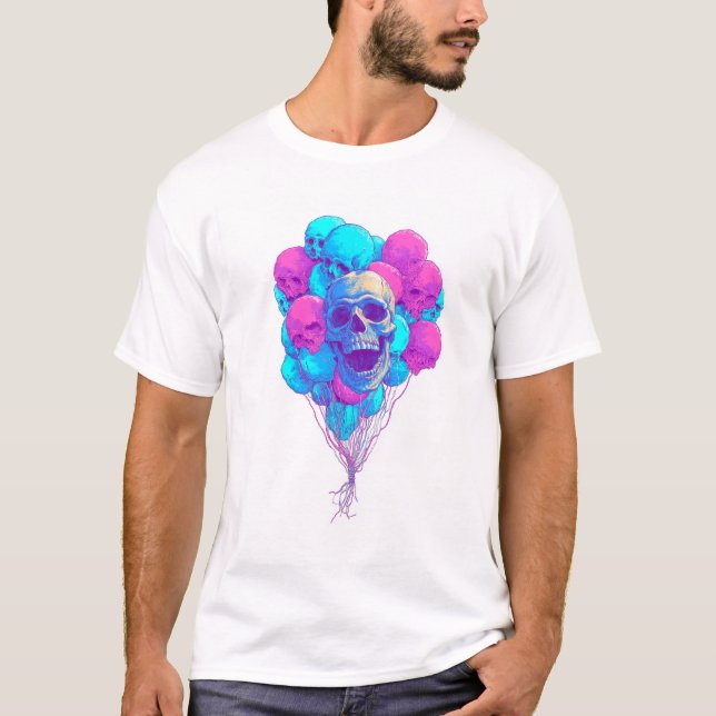 Up and Bone � Funny Floating Skull T-Shirt (Vorderseite)
