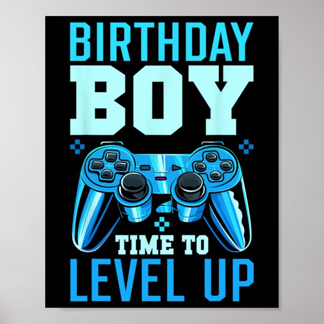 Up Birthday Boy Matching Gamer Party - Clic Fit1 Poster (Vorne)