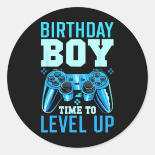Up Birthday Boy Matching Gamer Party - Clic Fit1 Runder Aufkleber