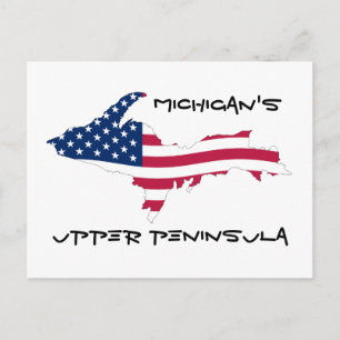 UP_Flag_of_the_United_Staaten_Wave, Michigan's, .. Postkarte